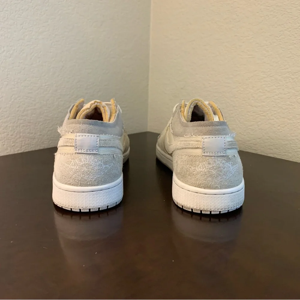 Nike Air Jordan 1 Low SE Beige White Gray Suede Leather Low Top  Men's Size 10.5